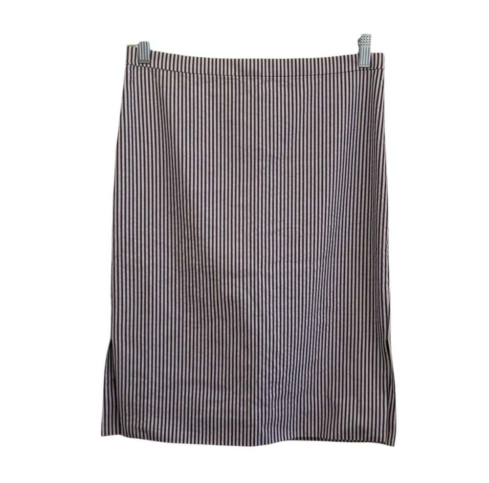 J.Crew Navy and White Striped Pencil Skirt